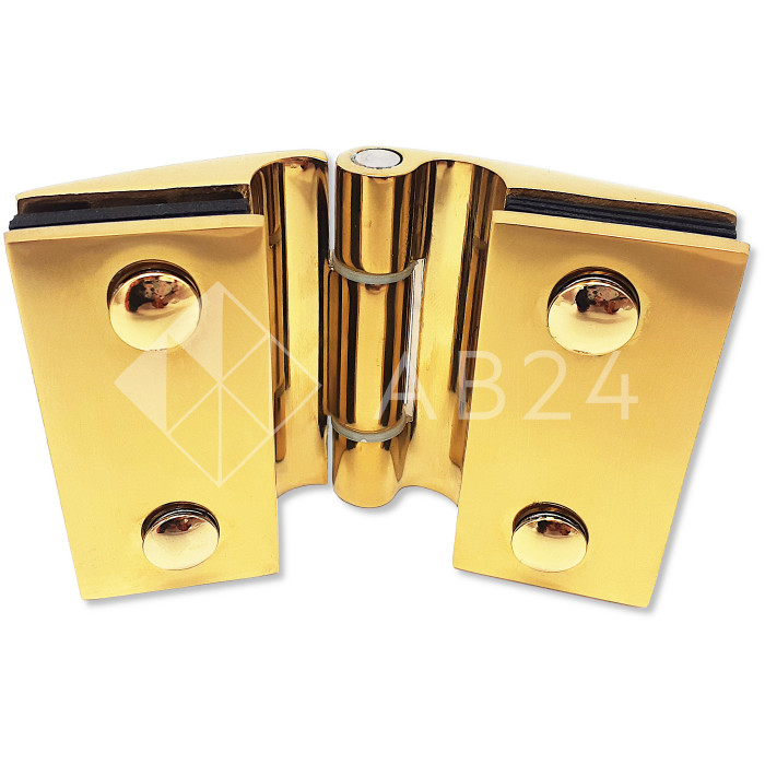 Петля Европа FDP-115-DEF с дефектом стекло-стекло 180° без крышек, нержавейка/золото