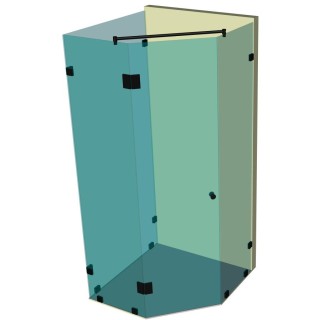 Душевая кабина пятиугольная DK-308К на коннекторах