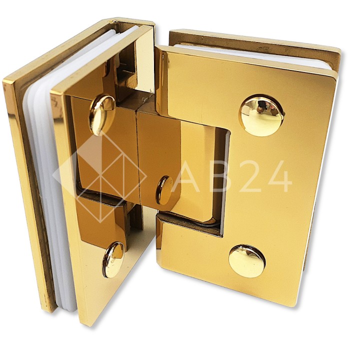 Петля Альфа α FDP-13 стекло-стекло 90°, нержавейка/золото