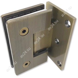 Петля FDP-10-DEF с дефектом Альфа α стена-стекло с бок. креплением, нержавейка/бронза