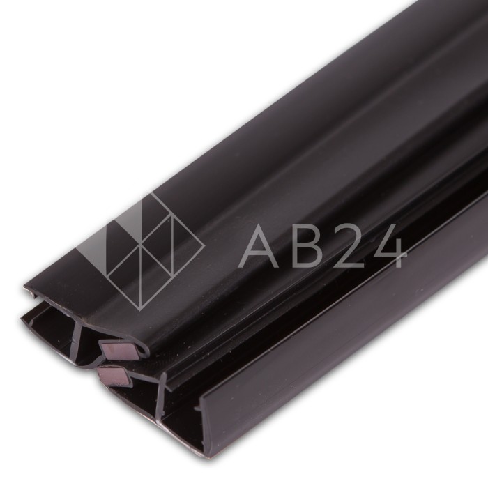 Уплотнитель магнитный ПРЕМИУМ 90° открывание внутрь, черный 2.5 м под стекло 8 мм FDPP-515.8