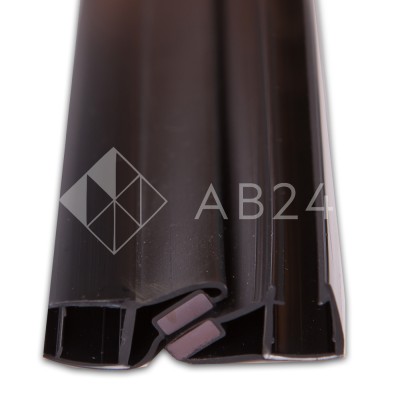 Уплотнитель магнитный ПРЕМИУМ 90° открывание внутрь, черный 2.5 м под стекло 8 мм FDPP-515.8