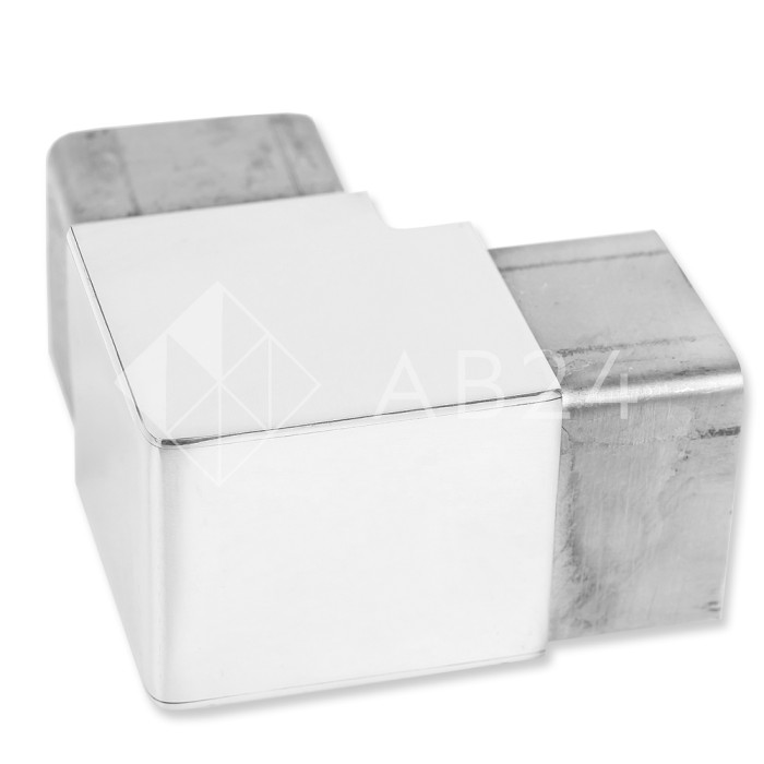 Отвод FOP-204 для поручня на стекло 40х40 с пазом полированный, нержавейка/полированный