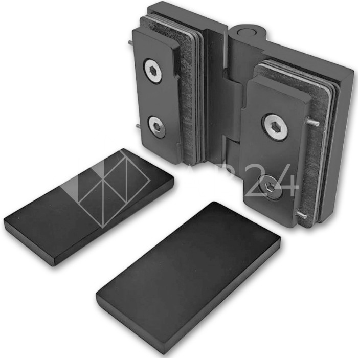 Петля Майя FDP-173 стекло-стекло 135°, латунь/черный