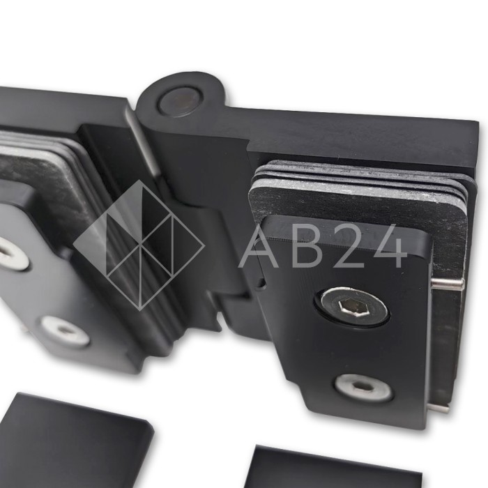 Петля Майя FDP-173 стекло-стекло 135°, латунь/черный