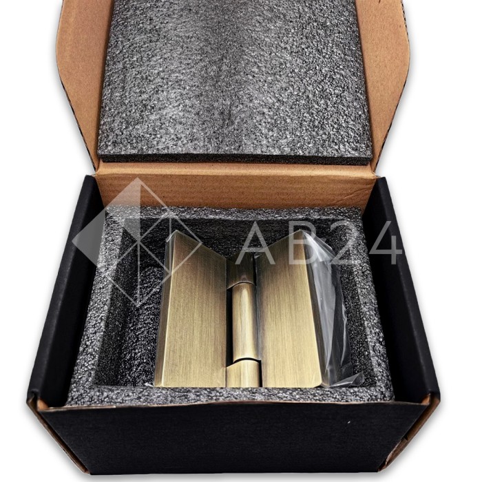 Петля Гера FDP-122 стена-стекло, открывание 90° внутрь, латунь/бронза