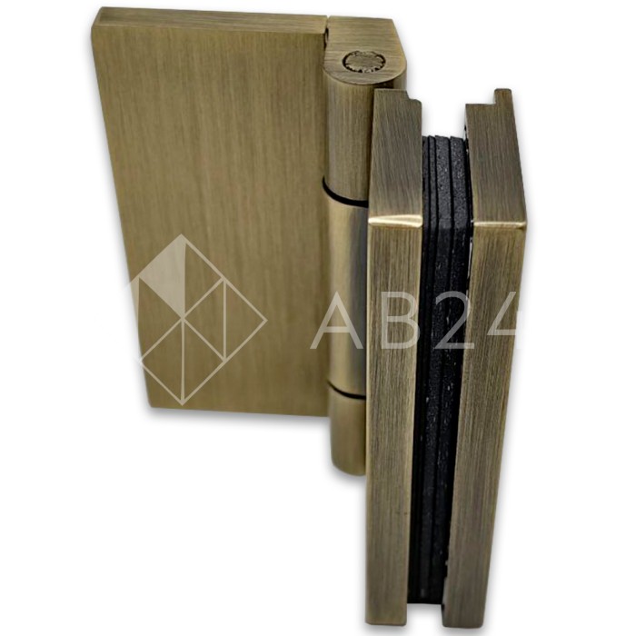 Петля Гера FDP-122 стена-стекло, открывание 90° внутрь, латунь/бронза