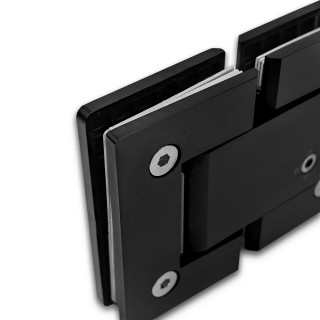 Гидравлическая петля Калипсо FDP-162 стекло-стекло 180˚, нержавейка/черный