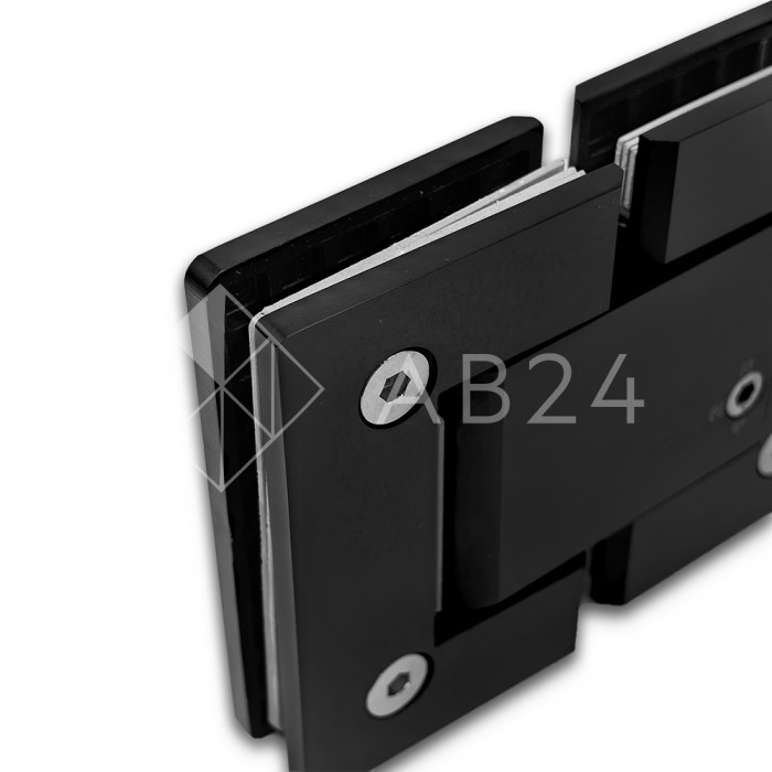 Гидравлическая петля Калипсо FDP-162 стекло-стекло 180˚, нержавейка/черный