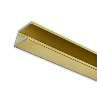 Профиль для стекла FDPA-51.22, 19х12х1,75, длина 2,2 м, алюминий/брашированное золото