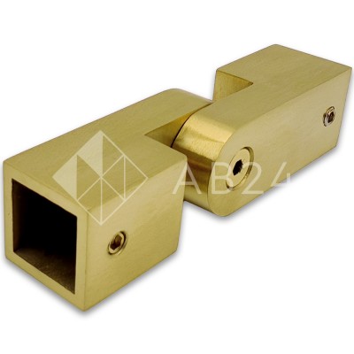 Соединитель FDC-57/L трубы 15х15 регулируемый 90°-180°, нержавейка/брашированное золото