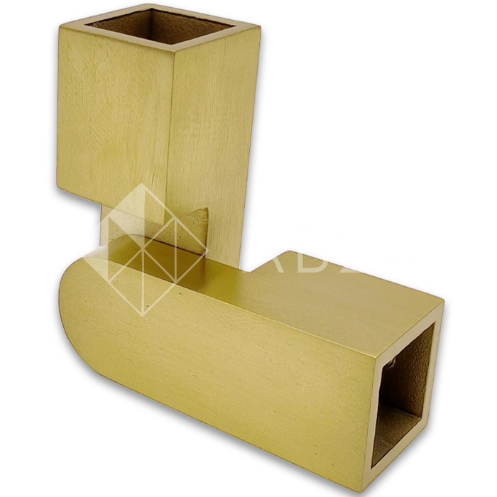 Соединитель FDC-57/L трубы 15х15 регулируемый 90°-180°, нержавейка/брашированное золото