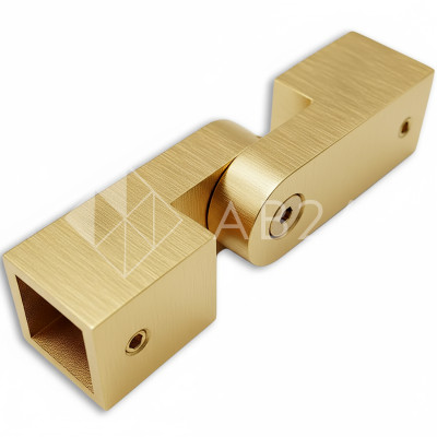 Соединитель FDC-57/L трубы 15х15 регулируемый 90°-180°, нержавейка/брашированное золото