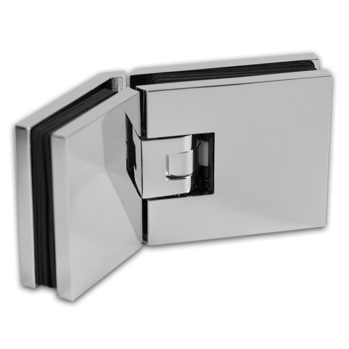 Петля Аврора FDP-185-DEF с дефектом стекло-стекло 135° с крышками, латунь/хром