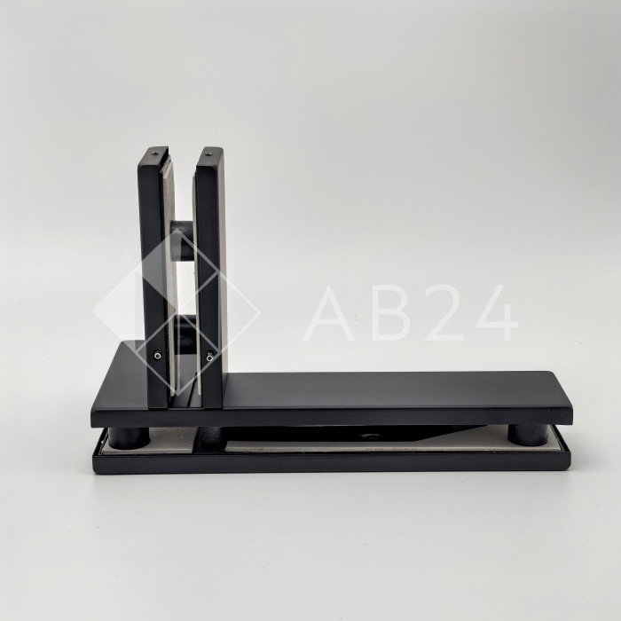 Фитинг угловой FKF-35L с осью и ребром жесткости левосторонний, нержавейка/черный