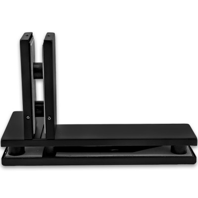 Фитинг угловой FKF-35L с осью и ребром жесткости левосторонний, нержавейка/черный