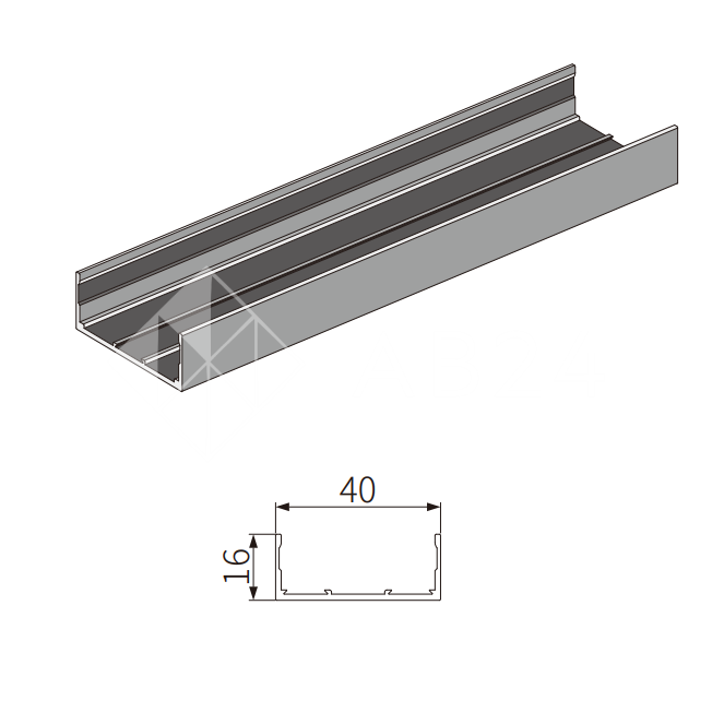 Крышка бокового профиля FMPA-8.3 для стекла, длина 3м (FDS-19), алюминий/коричневый