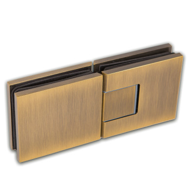 Петля FDP-192.1 стекло-стекло 180° с крышками, латунь/бронза