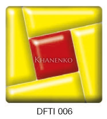 Фьюзинг квадрат DFTI 006 красно - желтого цвета, 6 см