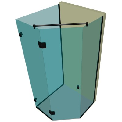 Душевая кабина пятиугольная DK-308P в опорном профиле