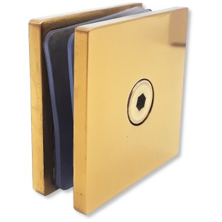 Коннектор для стекла Альфа α FDK-12, стена-стекло 90°, нержавейка/золото