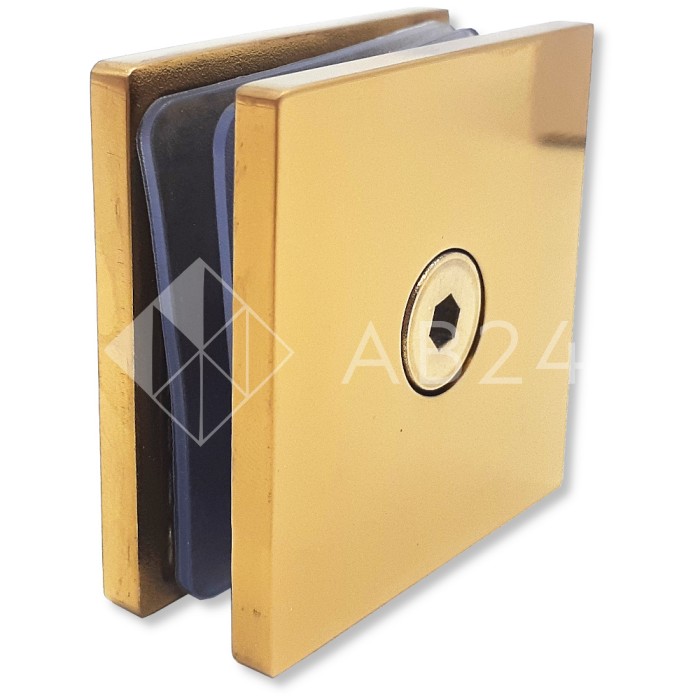 Коннектор для стекла Альфа α FDK-12, стена-стекло 90°, нержавейка/золото