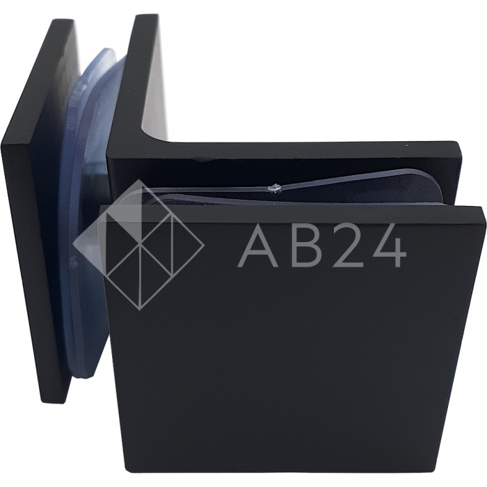 Коннектор для стекла Альфа α FDK-14, стекло-стекло 90°, нержавейка/черный