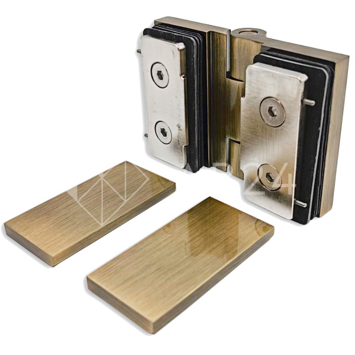 Петля Майя FDP-173 стекло-стекло 135°, латунь/бронза