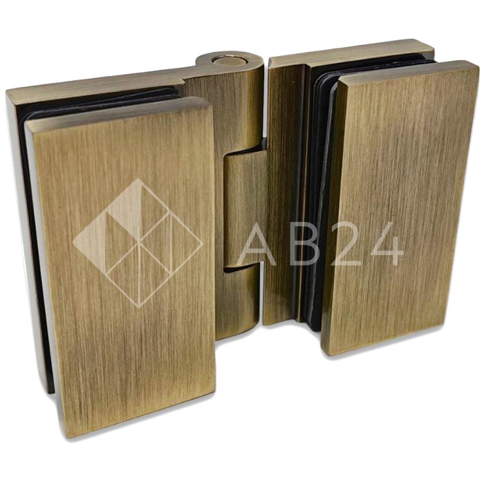 Петля Майя FDP-173 стекло-стекло 135°, латунь/бронза