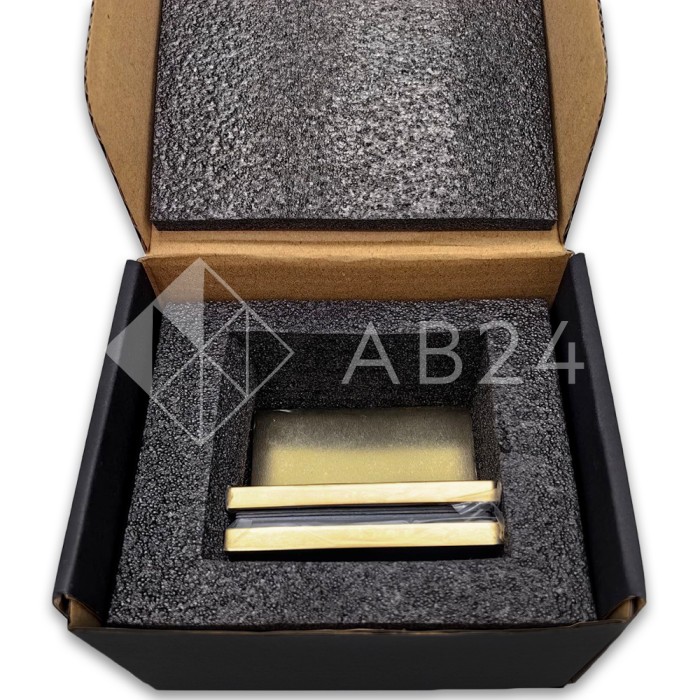 Петля Гера FDP-122 стена-стекло, открывание 90° внутрь, латунь/золото