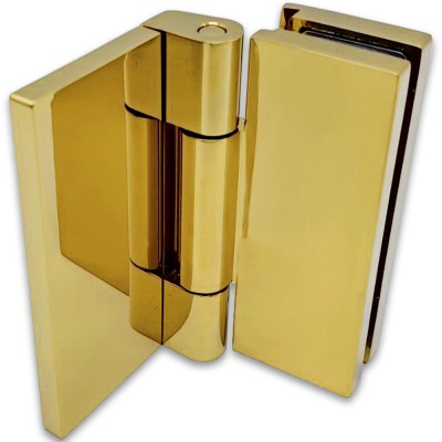 Петля Гера FDP-122 стена-стекло, открывание 90° внутрь, латунь/золото