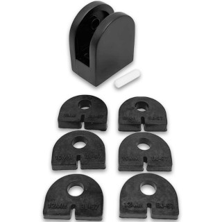 Крепление стекла FKK-82, 46х40х25 к плоской трубе или полу, литое, нержавейка/черный