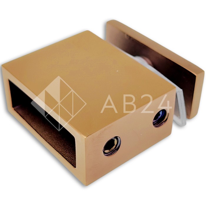 Крепление FDC-34 трубы 30х10 к стеклу, нержавейка/розовое золото