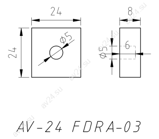 Заглушка квадратная FDRA-03 для ручки скобы 24х24 мм, нержавейка/черный