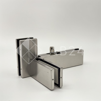 Фитинг угловой FKF-35L с осью и ребром жесткости левосторонний, нержавейка/матовый