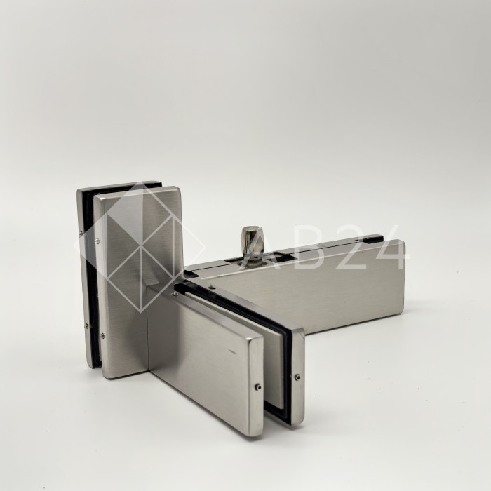 Фитинг угловой FKF-35L с осью и ребром жесткости левосторонний, нержавейка/матовый