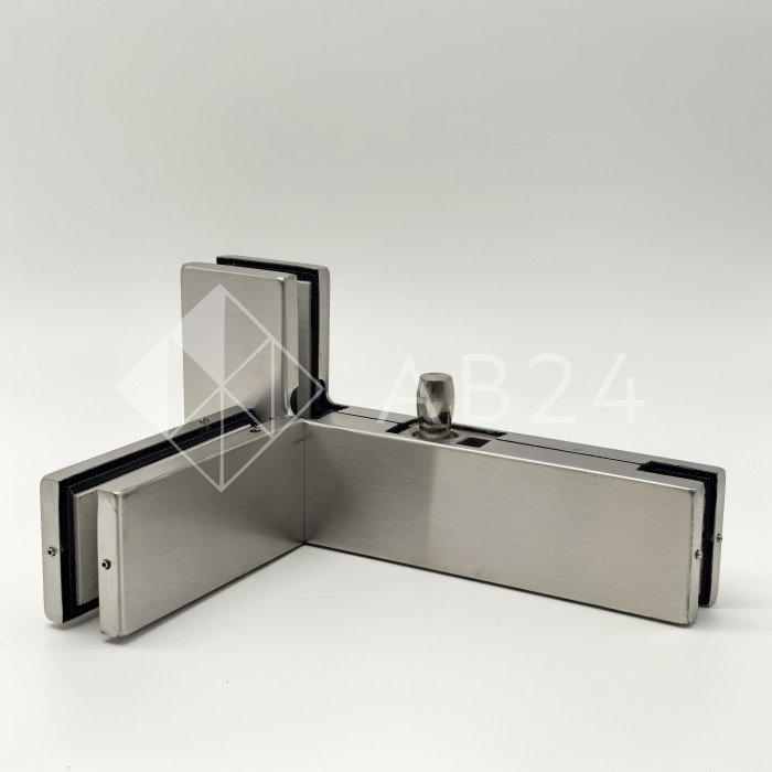 Фитинг угловой FKF-35L с осью и ребром жесткости левосторонний, нержавейка/матовый