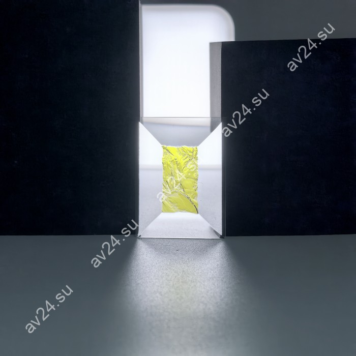 Бевелс AV220 дихроичный прямоугольник 51 х 38 мм желтый мороз