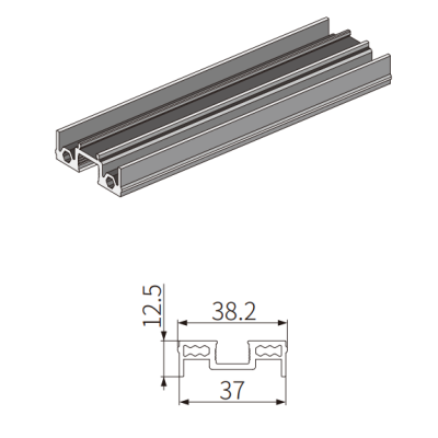 Профиль FMPA-7.3 для стекла боковой, длина 3 м для системы Диона FDS-19, алюминий/коричневый