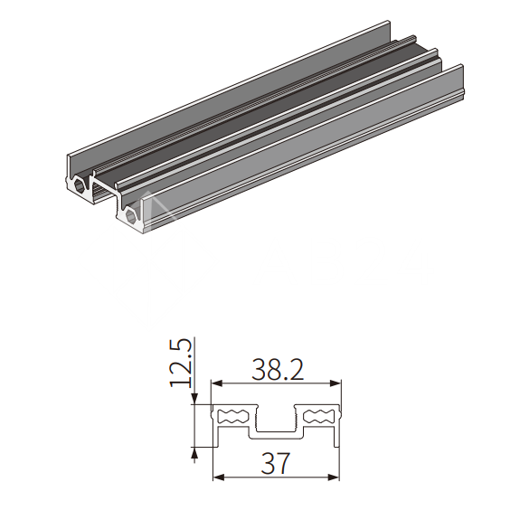 Профиль FMPA-7.3 для стекла боковой, длина 3 м (FDS-19), алюминий/коричневый