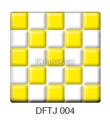 Фьюзинг квадрат DFTJ 004 бело - желтого цвета, 6 см