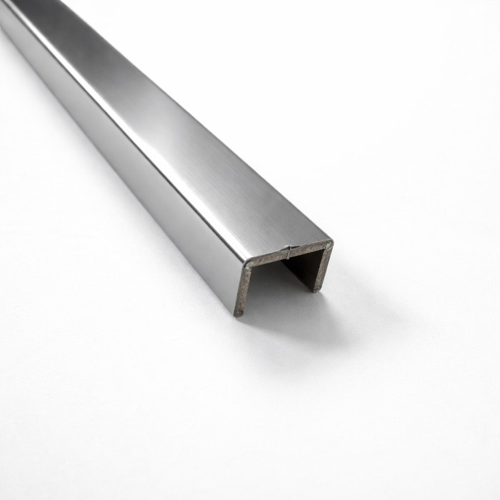 Поручень FOP-210, 16.8x13 под стекло 12 мм длина 4 м, нержавейка/полированный