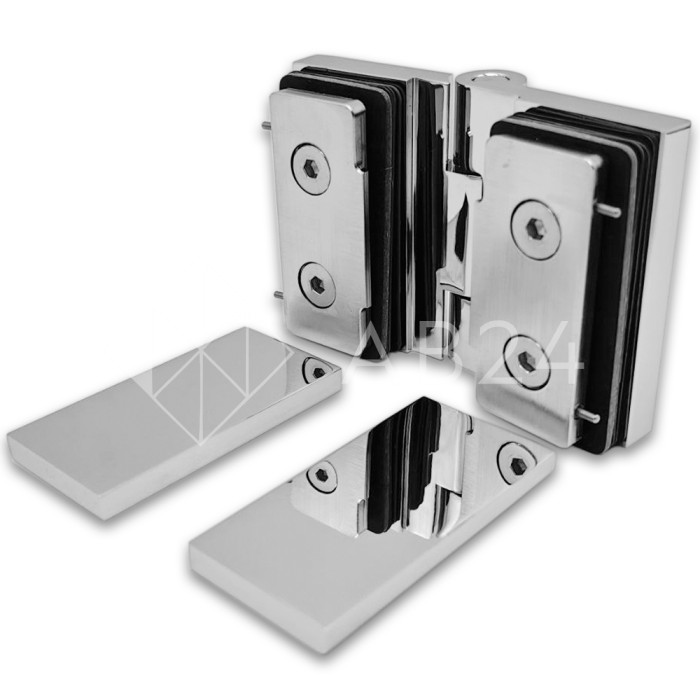 Петля Майя FDP-173 стекло-стекло 135°, латунь/хром