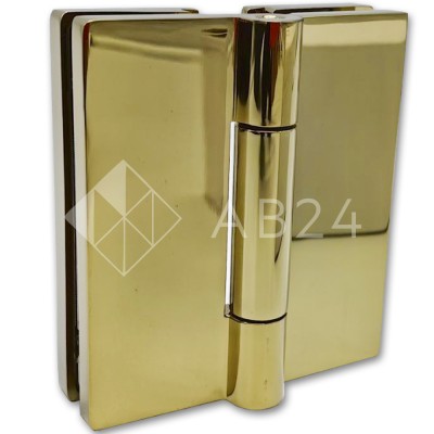 Петля Гера FDP-121 стекло-стекло 180°, латунь/золото