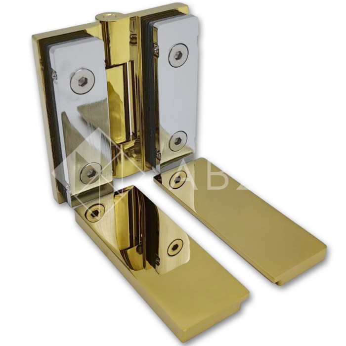 Петля Гера FDP-121 стекло-стекло 180°, латунь/золото