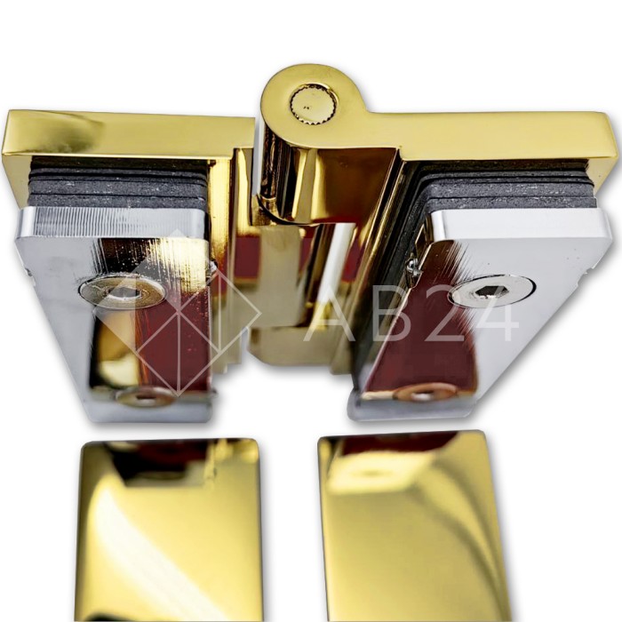 Петля Гера FDP-121 стекло-стекло 180°, латунь/золото