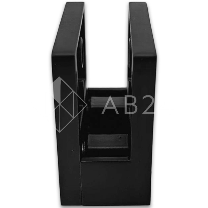 Крепление стекла FKK-83, 45х45х26 к плоской трубе или полу, литое, нержавейка/черный