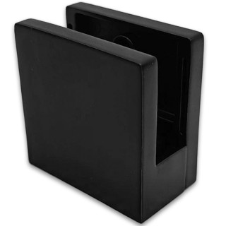 Крепление стекла FKK-83, 45х45х26 к плоской трубе или полу, литое, нержавейка/черный