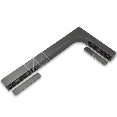 Угловой стабилизатор Диор FDK-3L стена-стекло 90° левый, латунь/оружейная сталь