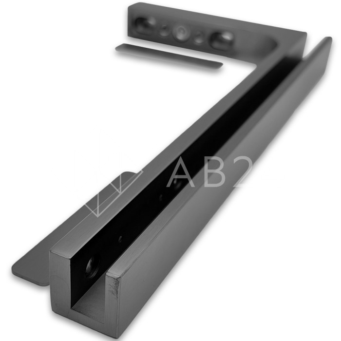 Угловой стабилизатор Диор FDK-3L стена-стекло 90° левый, латунь/оружейная сталь